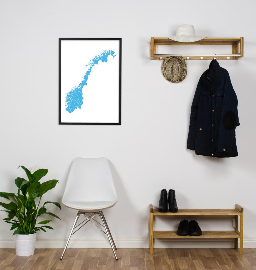 Bildverkstad Karte - Norwegen - Blau