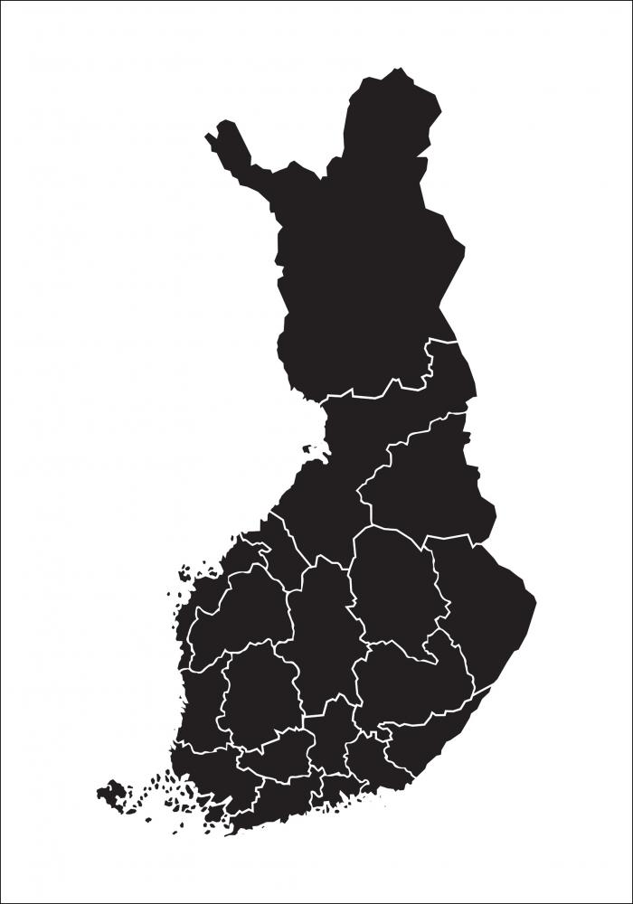 Bildverkstad Karte - Finnland - Schwarz