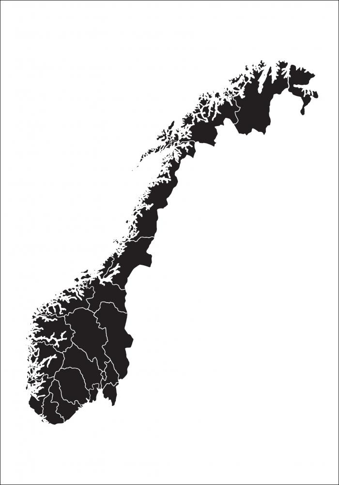 Bildverkstad Karte - Norwegen - Schwarz