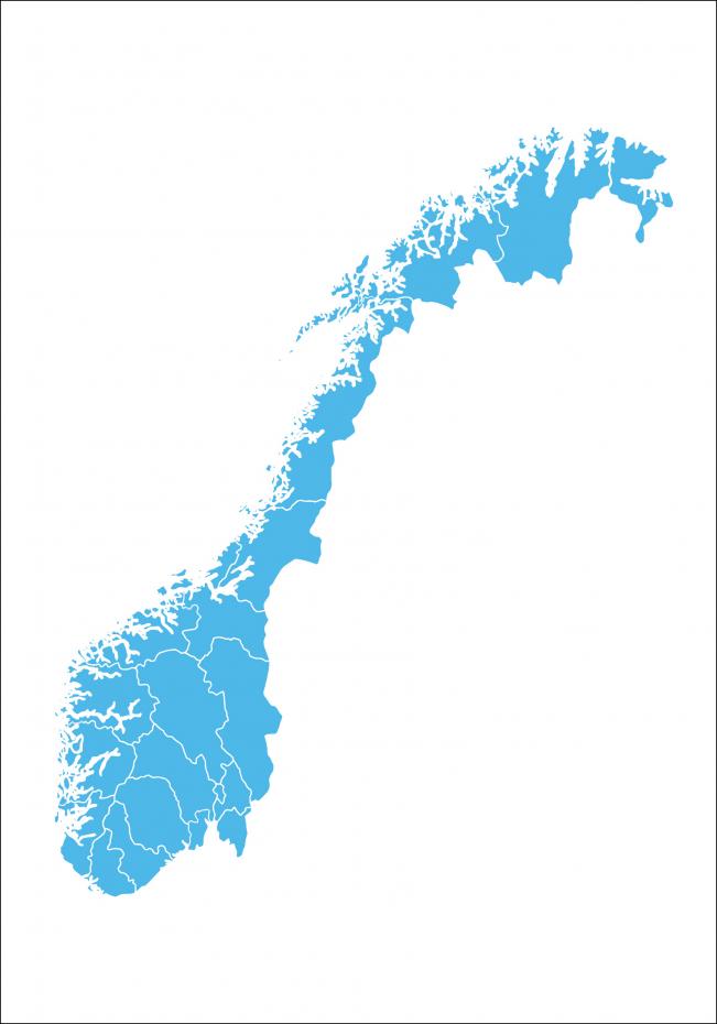 Bildverkstad Karte - Norwegen - Blau